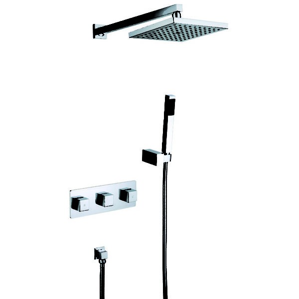 Dual Lever Concealed Brass Square Shower Mixer