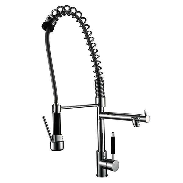 Pure Spout and Cold and Hot Water Spray Brass Kitchen Sink Mixer