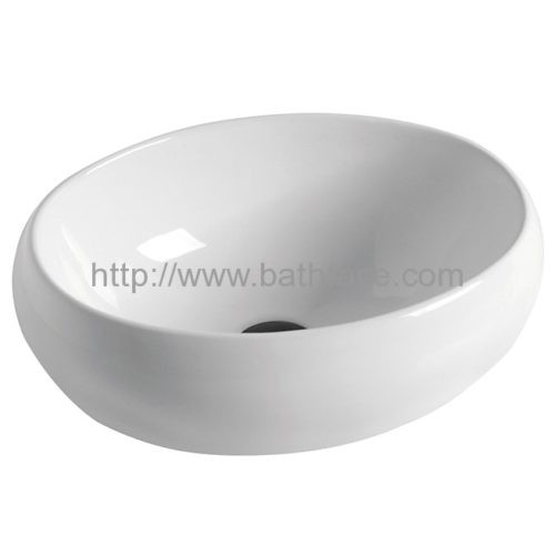 Bathroom Above Counter Oval Ceramic Vessel Sink - Bathroom Tap Factory