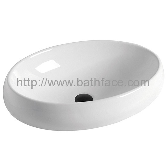 Bathroom Above Counter Oval Ceramic Basin Sink - Bathroom Tap Factory