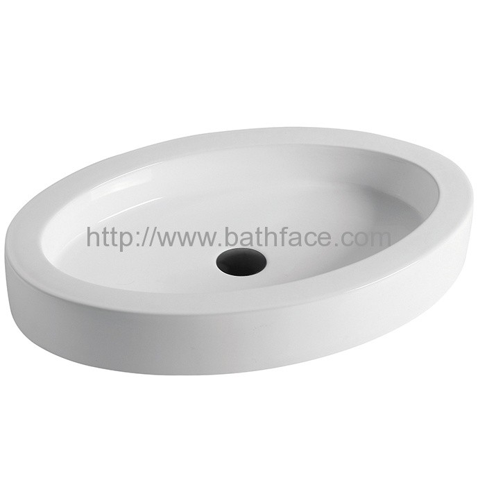 Bathroom Above Counter Ceramic White Vessel Sink - Bathroom Tap Factory